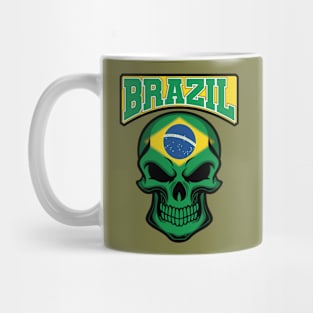 BRAZIL FLAG IN A SKULL EMBLEM Mug